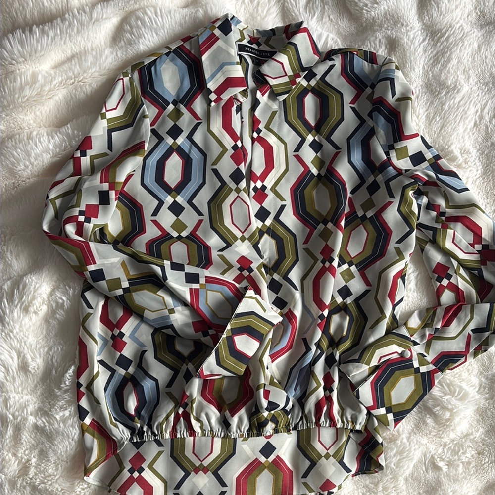 Geometric Patterned Blouse